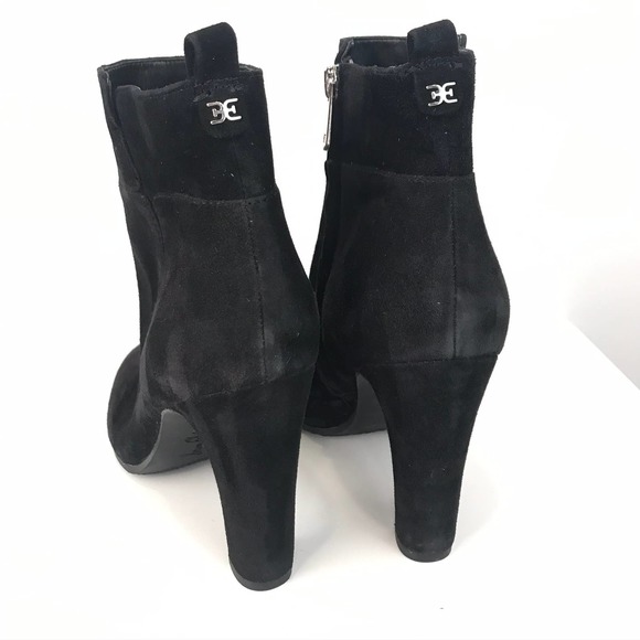 Sam Edelman Sianna Suede Black Booties Size 8 - Picture 7 of 11